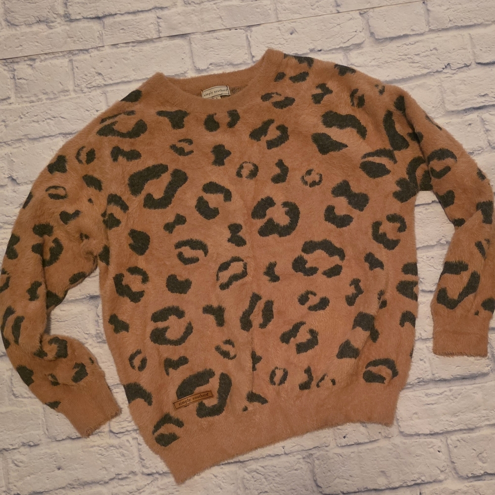 Simply Southern Leopard Print Sweater - Brown and Black